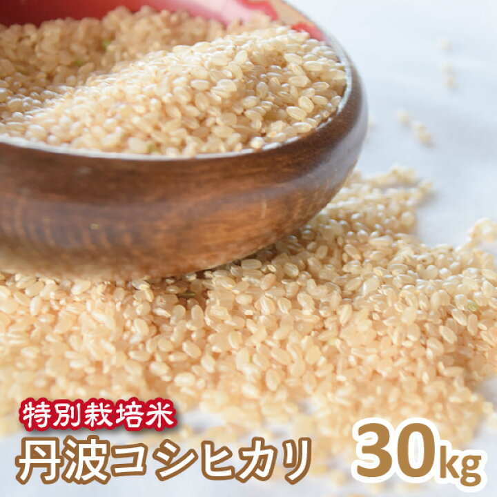 楽天市場】令和7年産【特別栽培米】京都丹波コシヒカリ玄米30kg（7年産 
