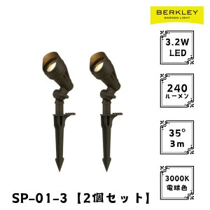 【2個セット】ガーデンライト ローボルト SP-01-3 LED バークレー 照明 ライトアップ 外灯 コンセント 自動 防犯 玄関 庭 スポットライト おしゃれ