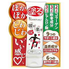 期間限定　商品・ショップレビュー同時投稿で15％OFFクーポン配布　1/31終了　暖々楽々温感クリーム 塗るプロテオグリカン 100g 温感クリーム ボディケア マッサージ 保湿 肩 腰 膝 関節 ヒアルロン酸 コラーゲン 美容成分 美肌 無香性 温感 冷え性 送料無料