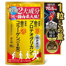 プロテオグリカン サプリ 非変性2型コラーゲン　極 コラーゲン グルコサミン コンドロイチン ヒアルロン酸 イタドリ 　軟骨　サメ 鮫 特許取得 膝 ひざ ヒザ　うるひざ 関節 腰 骨　健康 サポート 日本製　送料無料