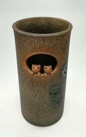 信楽焼　傘立て約22.5x44.5cm（WxH）かさ立て　傘入れ　信楽　モダン　和風　インテリア　国産　日本製　玄関　雑貨　開店　新築　改築　業務用　家庭用　陶器　おしゃれ　かわいい　動物