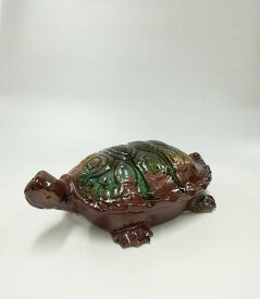 幸亀　18号約55x32x17cm（たて幅x横幅x甲羅高さ）信楽　置物　インテリア　国産　日本製　玄関　雑貨　開店　新築　改築　還暦　お祝い　業務用　家庭用　陶器　おしゃれ　モダン　開運　金運　縁起　贈答　かめ　カメ　亀　置物