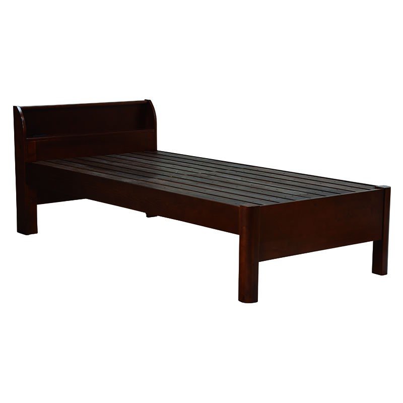 木製シングルベッド 公式ストア ヘッドボード付 新作アイテム毎日更新 床面高さ3段階 すのこ床板 ダークブラウン色