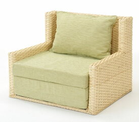 アジアンテイスト籐椅子 ラタンシングルベット、三つ折れソファーベッド シングルサイズ y-931