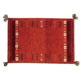 ギャベ ジュウタン130×190cm 長方形 レッド色（赤色） ホットカーペットOK 絨毯 SUNSET