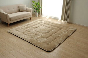 長方形こたつ敷布団 190×240サイズ 6層フラン 撥水高機能あったかふっくら敷 ベージュ色