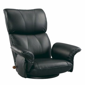 スーパーソフトレザー張り 肘付きリクライニング回転座椅子 匠(たくみ) YS-1396HR ブラック色(黒色) ザイス 座いす