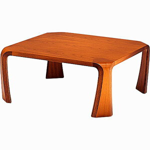 曲げ木座卓テーブル 座敷机 ローテーブル ちゃぶ台 乾 三郎 76センチ角正方形 ケヤキ天然杢(濃いケヤキ色=KY-KB) 日本製