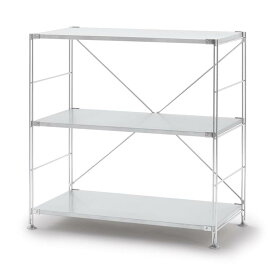 無印良品 ステンレスユニットシェルフ・ステンレス棚セット ワイド 小 幅86×奥行41×高さ83cm 83267032 ウォールシェルフ 棚 本棚