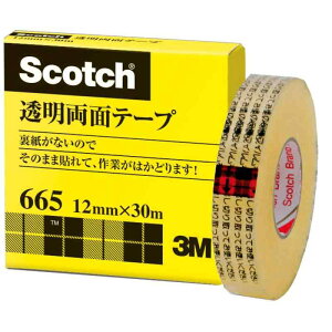 3M �X�R�b�` �������ʃe�[�v 12mm x 30m ���C�i�[�Ȃ� �������� 665-1-12