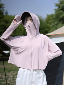 日焼け防止 パーカー 日焼け対策 UVカット 紫外線対策 レディース 女性用 つなぎ手袋付き つば広 サイクリング 自転車 アウトドア 旅行 通気性 薄手 冷感 日焼け防止服 ラッシュガード 春夏 送料無料
