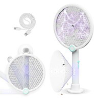 電撃殺虫ラケット [2025新型強力版] 蚊取りラケット 折り畳み式 電撃殺虫器 捕虫器 UV光源誘引式 誘虫灯 …