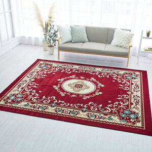 送料無料 絨毯 ラグマット 2畳 長方形 200cm×200cm 洗える 国産 厚手 カーペット 段通 ホットカーペットカバー 春 暖か おしゃれ 高級 金華山織 プエブロ エンジ あす楽 【メーカー直販】