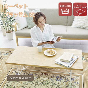 送料無料 絨毯 ラグマット 3畳 長方形 250cm×200cm 洗える 国産 厚手 カーペット 段通 ホットカーペットカバー 春 暖か おしゃれ 高級 金華山織 ブラッサム ベージュ あす楽 【メーカー直販】