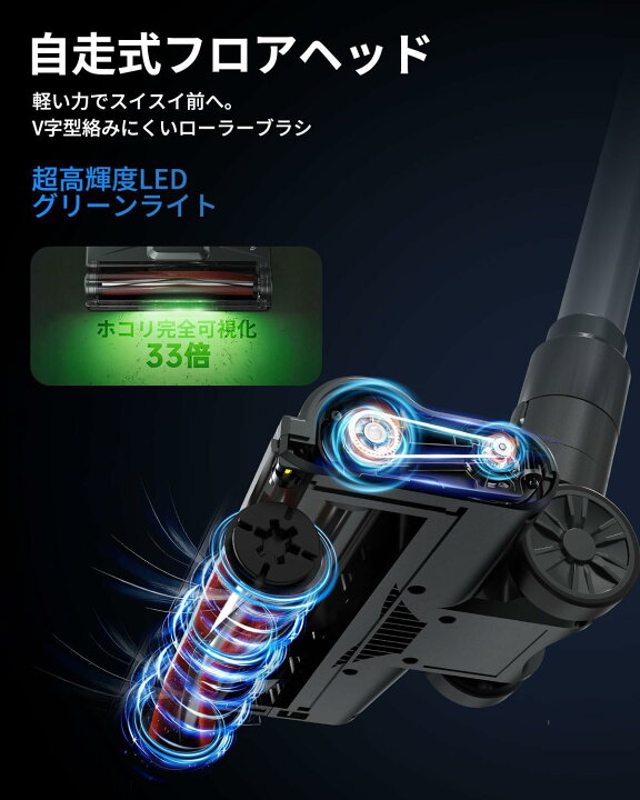 楽天市場】【180kPA・強力吸引・自立式】Airpher コードレス掃除機 
