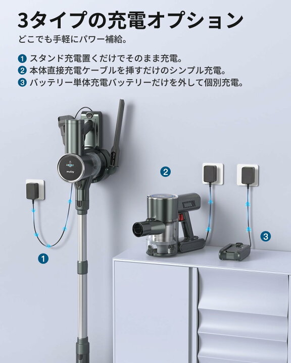 楽天市場】【180kPA・強力吸引・自立式】Airpher コードレス掃除機 
