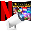 プロジェクター 家庭用 小型 27000LM Android TV 搭載 天井投影 4K WIFI6 IOS Bluetooth5.4 スタンド付き 寝室 室内 …