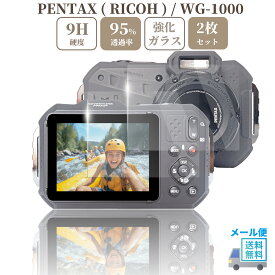 sanwatrade PENTAX RICOH WG-1000 専用 ガラスフィルム 液晶 保護 硬度9H アウトドア仕様 【2枚】セット