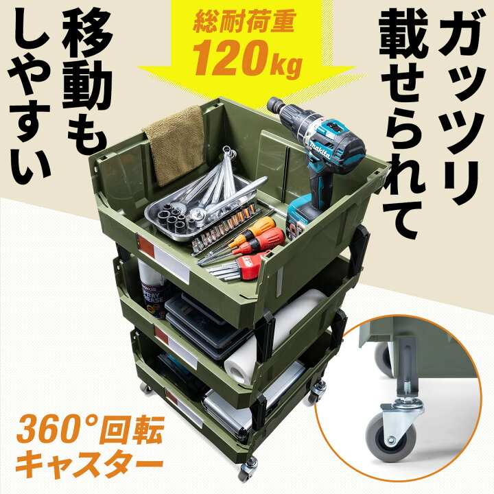 楽天市場】ツールワゴン ツールカート ボックス コンテナ ワゴン 