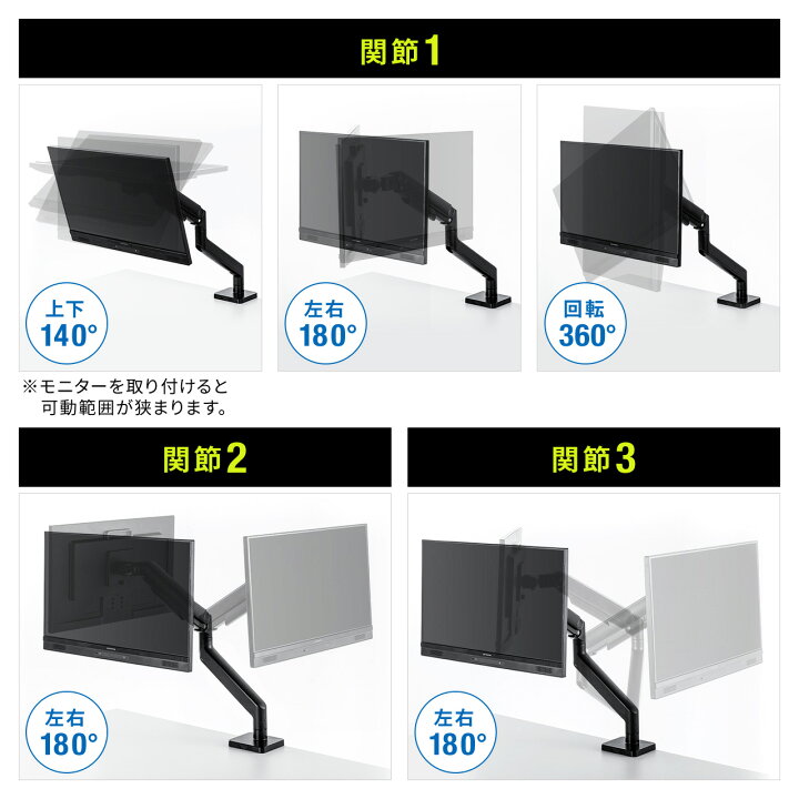 楽天市場】【楽天1位受賞】モニターアーム 20kg シングル 縦 高耐荷重 