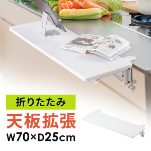【楽天1位受賞】デスクエクステンダー 折りたたみ アームレスト 机 天板拡張 後付け 机拡張 テーブル拡張 クランプ固定 幅70cm 奥行25cm ブラック ホワイト ライトブラウン