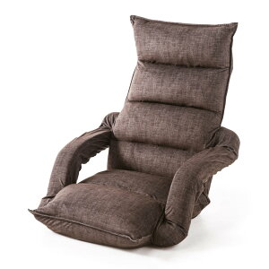 座椅子 おしゃれ ハイバック リクライニング 肘掛け 折りたたみ かわいい クッション 肘付き 大きい ロング ソファー フルフラット 連動 42段ギア フロアチェア 低反発 マイクロファイバー