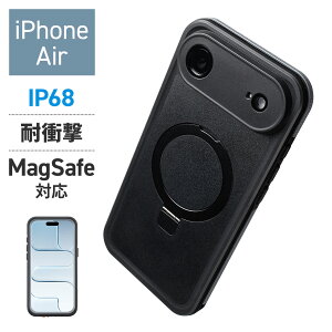iPhone Air �P�[�X MagSafe �Ή� �h�� �n�[�h�P�[�X �ϏՌ� IP68 �h�o MIL�K�i �Ռ��z�� �ȈՃX�^���h�@�\ ���C�����X�[�d �S�ʕی� ���S�h�� �������