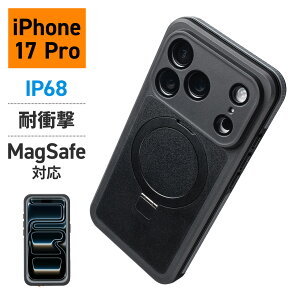 iPhone17Pro �P�[�X �h���n�[�h�P�[�X MagSafe�Ή� �ϏՌ� IP68 �h�o MIL�K�i �Ռ��z�� �ȈՃX�^���h�@�\ ���C�����X�[�d �S�ʕی� ���S�h��