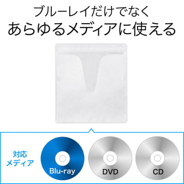 最先端 Digio2 Blu-ray DVD CD 対応 不織布ケース 片面収納 110枚入 110枚収納 × 40パック ホワイト 26084  fucoa.cl