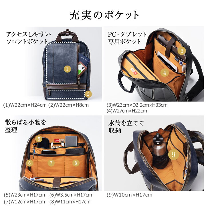 楽天市場】ビジネスリュック メンズ 日本製 岡山デニム 豊岡縫製 