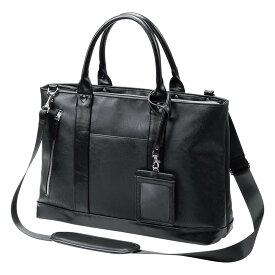 ビジネスバッグ メンズ レザー 大容量 A4 パスケース 出張 軽量 ノートPC ショルダーベルト付属 2WAY 合皮 大きめ 通勤