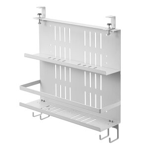 【楽天1位受賞】デスク下収納ラック 幅40cm Lサイズ クランプ マグネット 木ネジ 電源タップ ドッキングステーション ルーター ケーブルトレー 調味料ラック 配線整理 壁面収納 スチール コ