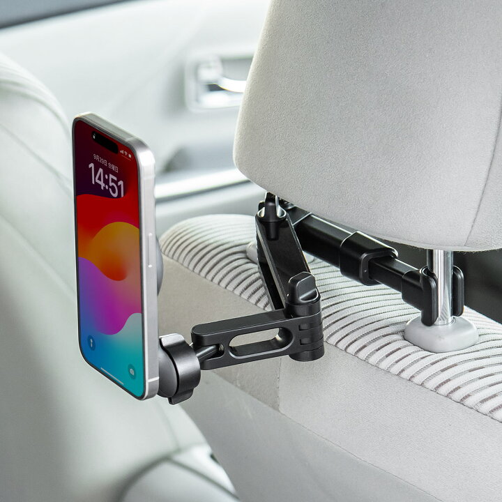 楽天市場】車載ホルダー MagSafe 後部座席 スマホホルダー 