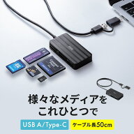 マルチカードリーダー SD MicroSD CF xD MS対応 5 in 1 USB-C USB A Windows Mac iPhone15/16 Android
