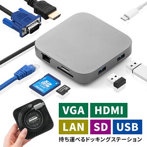 yyV1ʎ܁zhbLOXe[V Type-C  USB-C PD100W 4K USB 8in1 HDMI LAN VGA microSD SDJ[h C[Tlbg ^ oC RpNg