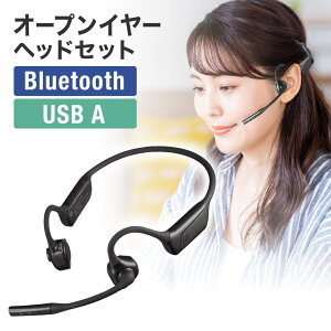 【楽天1位受賞】Bluetoothヘッドセット オープンイヤー 有線対応 両耳タイプ 収納ケース付き デュアルマイク ノイズキャンセル USB-C充電 apt-X LL HD 無線 ワイヤレス ヘッドセット