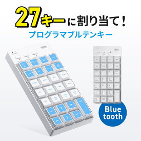【楽天1位受賞】プログラマブルテンキー Bluetooth ワイヤレス 27キー 左手デバイス ショートカット 自作 キー割り当て DTM CAD 配信 カスタマイズ ホワイト