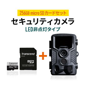 【256GBmicroSDカードセット】トレイルカメラ 4K 防犯カメラ 屋外 ワイヤレス 940nm不可視赤外線LED 暗視 広角 電池式 タイムラプス ループ録画 乾電池式 防水防塵IP66 400-CAM092+TS256GUSD350V