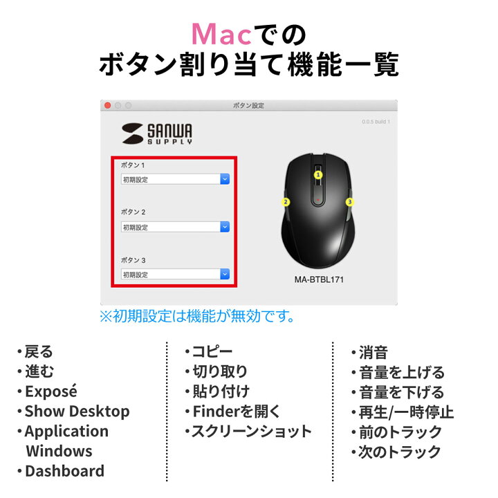 楽天市場 ワイヤレスマウス 無線 Bluetoothマウス 無線 小型 左右対称 左利き 右利き 5ボタン サイドボタン ボタン割り当て ブラック ブルートゥース 多ボタンマウス サンワダイレクト楽天市場店