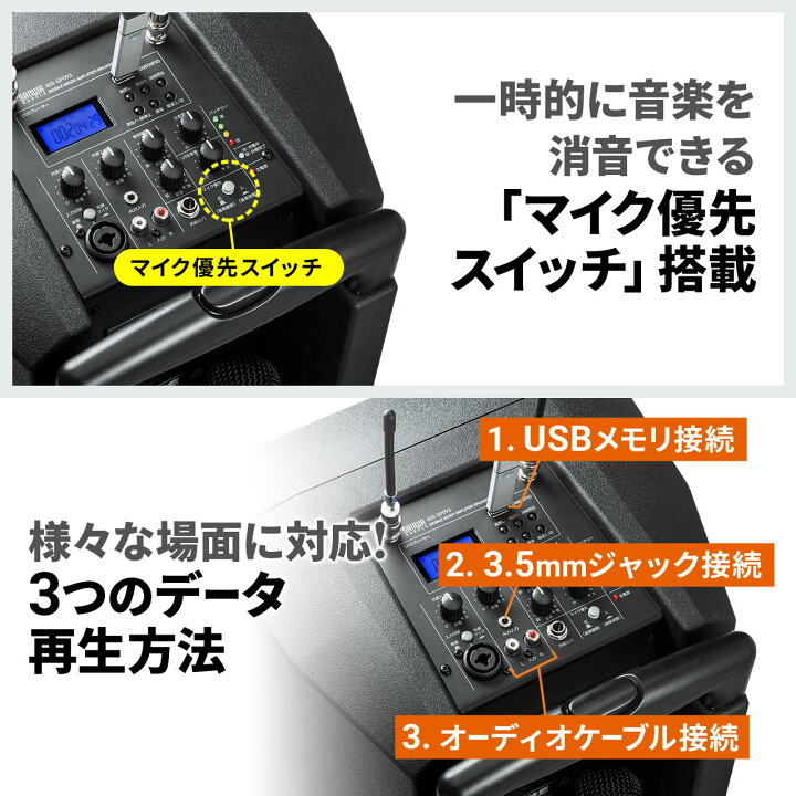 楽天市場】【楽天1位受賞】ワイヤレス 拡声器 大音量 ハンドマイク  