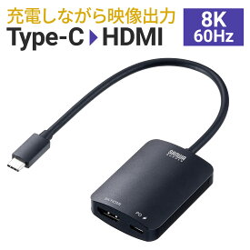 USB Type-C HDMI 変換アダプタ 8K/60Hz 4K/144Hz PD100W ケーブル長20cm MacBook iPad Pro Air Switch 対応 HDR ブラック スイッチ iPhone15 画面 拡張 複製
