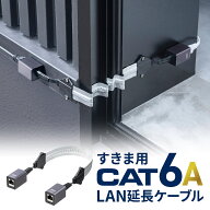 すきま用LANケーブル 延長 カテゴリ6A 44cm 両面テープ 木ネジ 取付 窓 ドア フラットケーブル 隙間 薄型