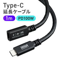 USB Type-C 延長ケーブル PD100W 映像出力 4K60Hz Altモード USB5Gbps 高速通信 3重シールド構造 1m