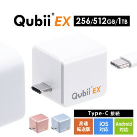 Qubii EX 256GB 512GB 1TB Type-C接続 PD60W 高速充電 iOS Android 自動バックアップ パソコン不要 容量不足解消 iPad iPhone15対応 メモリ内蔵 スマホ