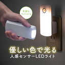 【楽天1位受賞】人感センサー付きLEDライト 足元灯 ナイトライト 自動点灯 自動消灯 手持ちライト 小型 充電式 AC電源 屋内用 人感センサーライト 常夜灯 懐中電灯 非常灯 防災