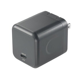 USB充電器 PD 充電器 最大65W 1ポート Type-C×1 GaN採用 折りたたみ式プラグ 小型 キューブ 急速充電 ノートパソコン スマホ タブレット PSE適合商品 ACA-PD105BK サンワサプライ