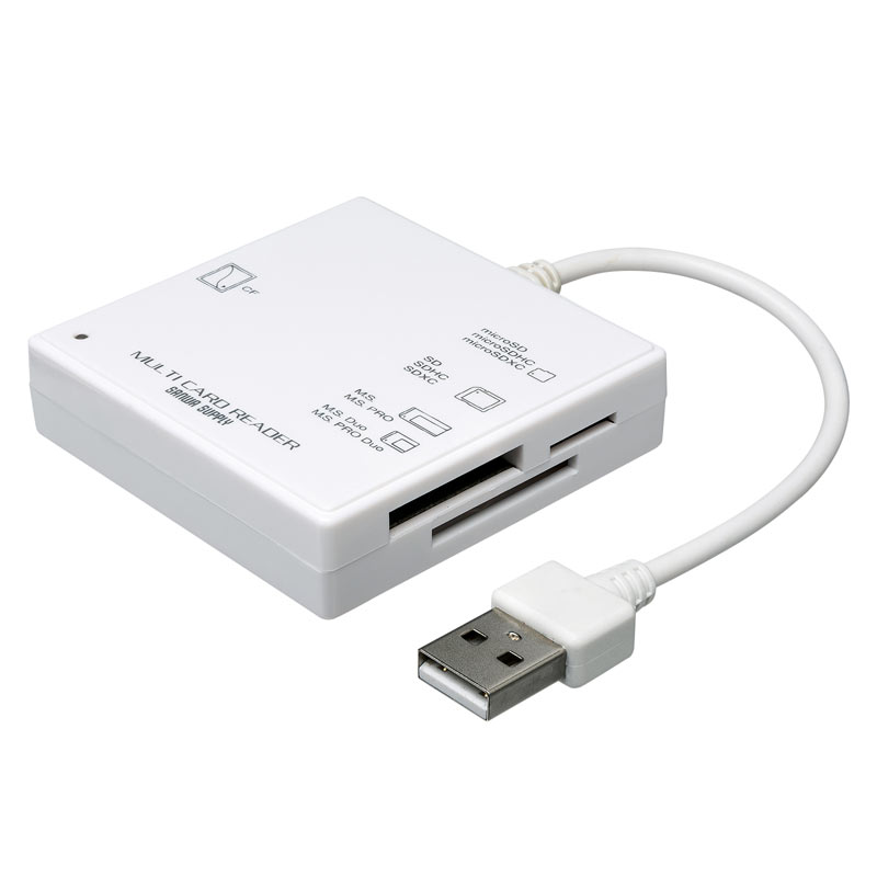 USB2.カードリーダー microSD SDXC SDHC対応 ホワイト  ADR-ML23WN サンワサプライ
