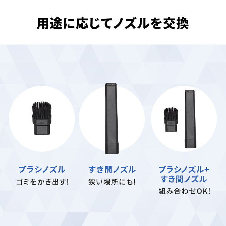 ハンディカークリーナー 車用掃除機 シガーソケット DC12V ケーブル長4m サンワダイレクト とれるぞーV2 DC12V専用カークリーナー 車内掃除機