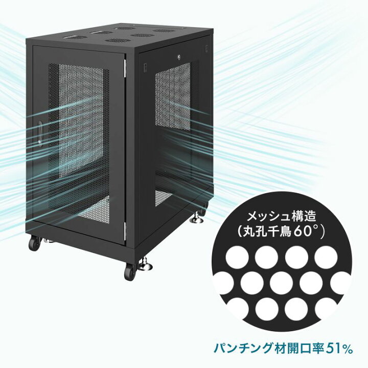 楽天市場】サーバーラック 19インチ 大型 42U 奥行90cm メッシュパネル 