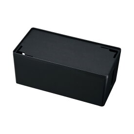 ケーブル＆タップ収納ボックス Mサイズ 配線カバー おしゃれ コンパクト コードケース ブラック CB-BOXP2BKN2 サンワサプライ